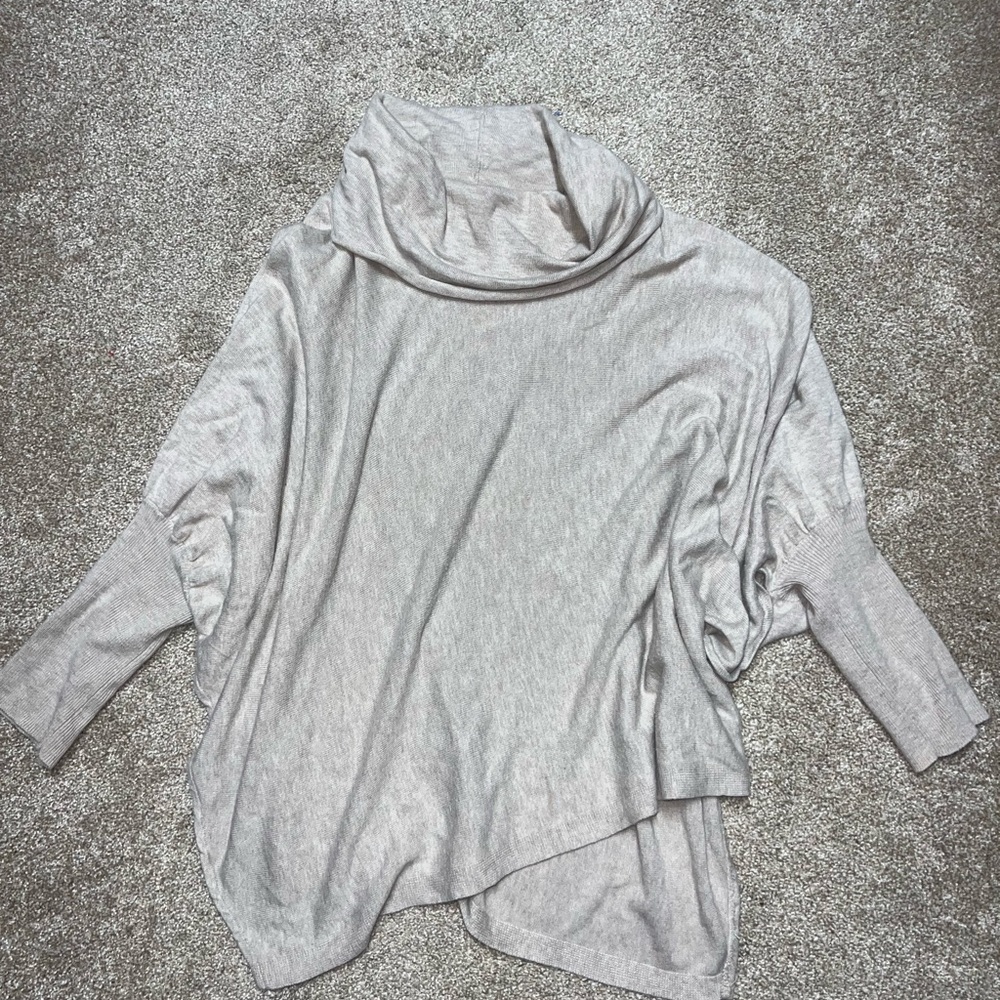 Women's Beige Cowl Neck Sweater